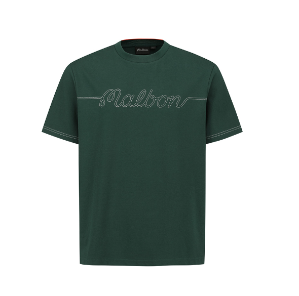 Malbon メンズ グリーン ゴルフグラフィックTシャツ 前面