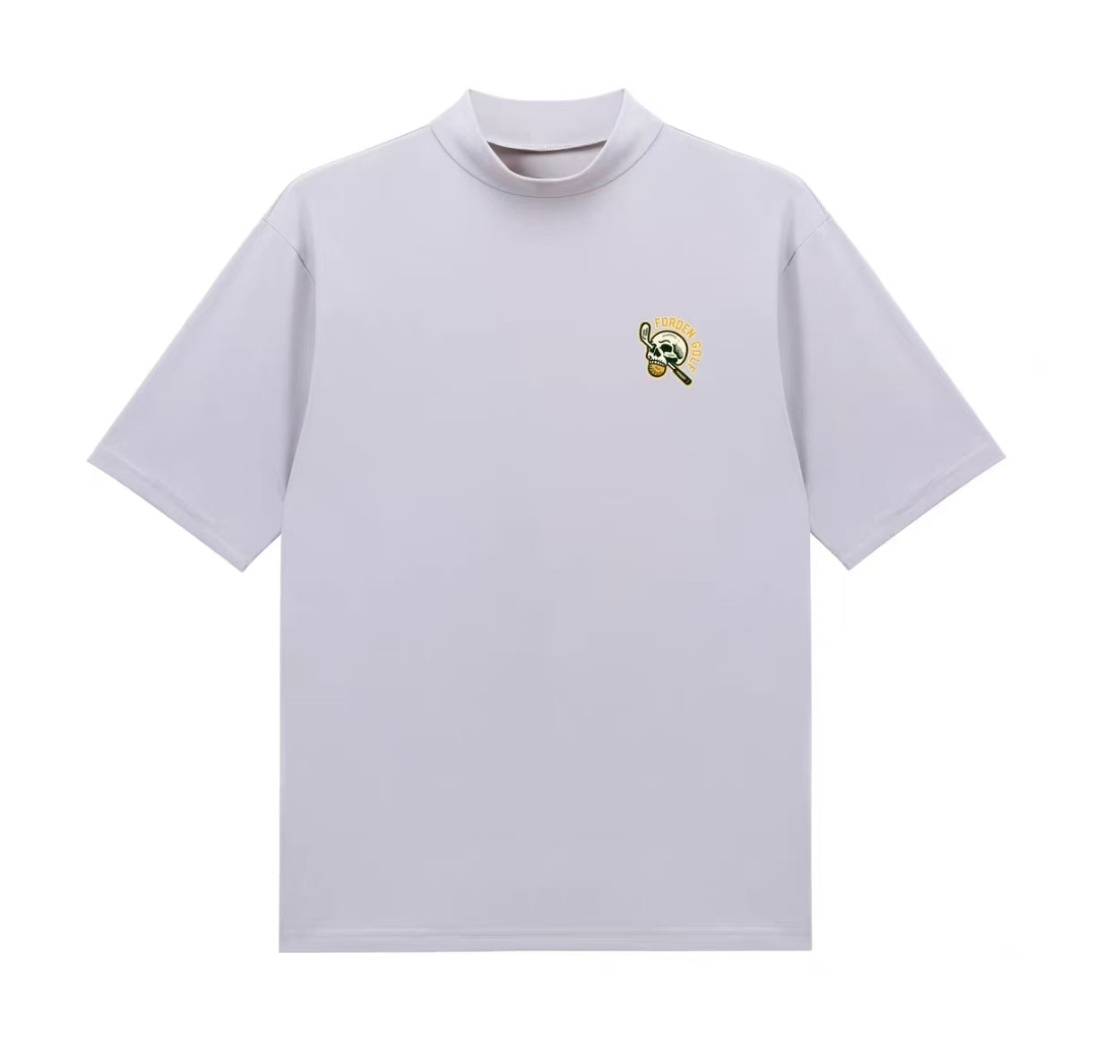 Forden Golf メンズ 接触冷感 速乾 スカル柄 モックネックシャツ（グレー）の商品画像