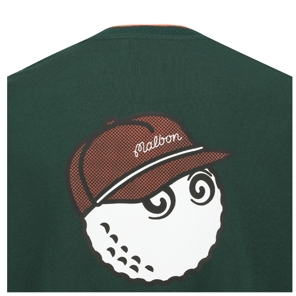 Malbon メンズ グリーン ゴルフグラフィックTシャツ グラフィックのディテール