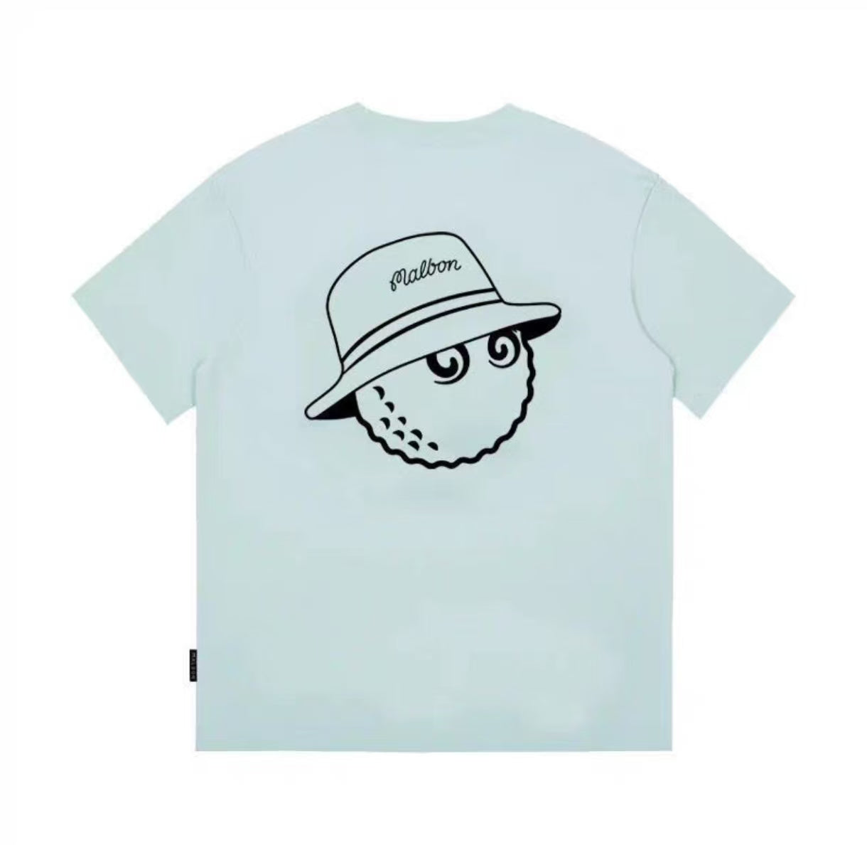 Malbon ライトグリーン ゴルフTシャツ 背面キャラクターグラフィック