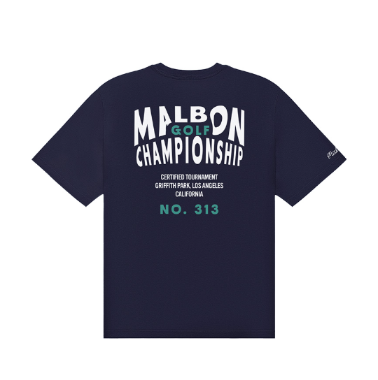 Malbon ユニセックス ホワイト ゴルフグラフィックTシャツ 前面
