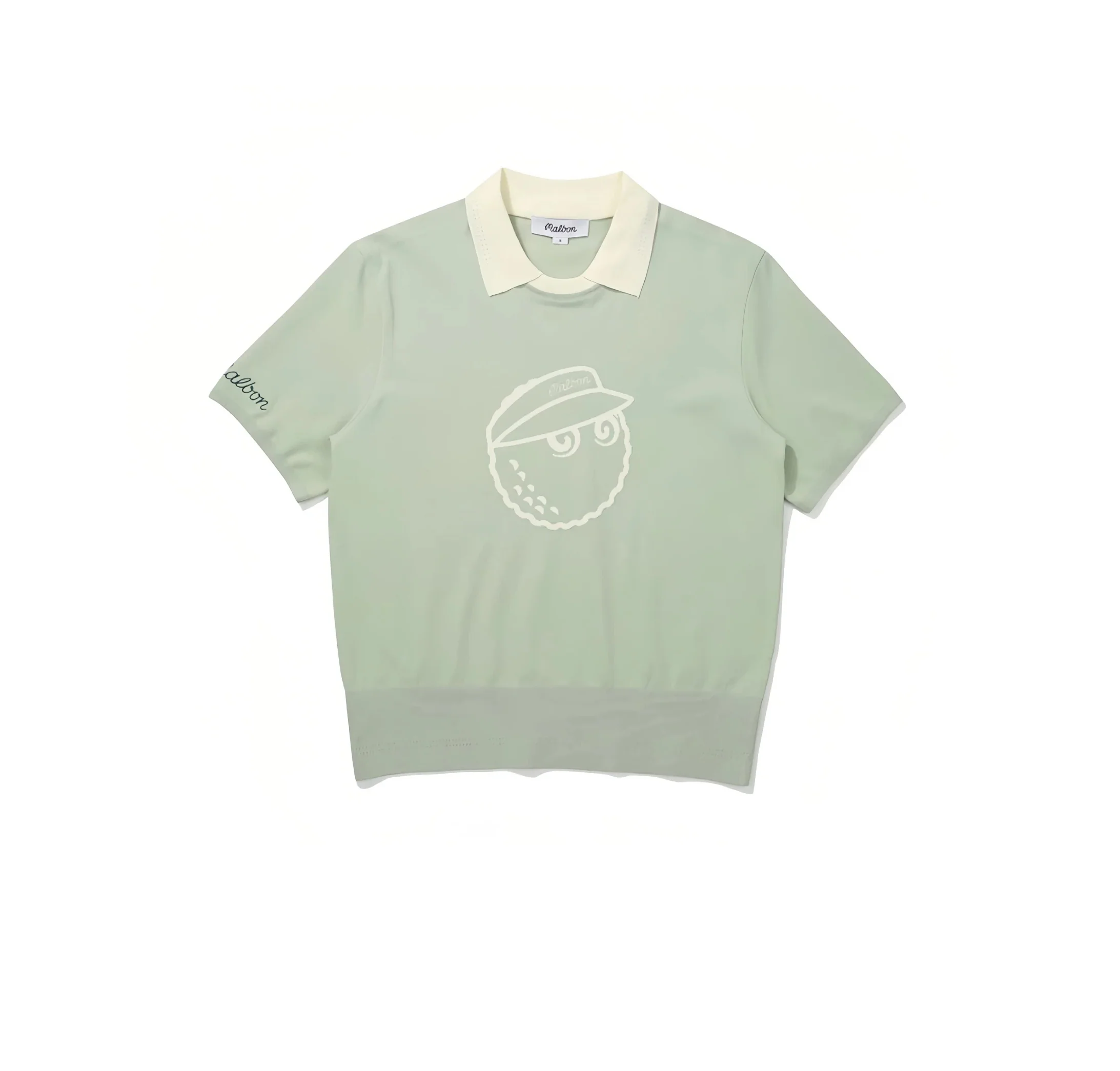 Malbon Women Golf Polo Shirt Knit Casual Tee 2025 Light Green front view