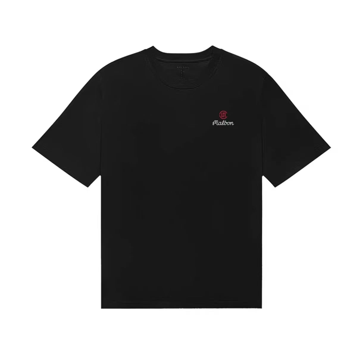 Malbon メンズ ブラック ゴルフグラフィックTシャツ 前面