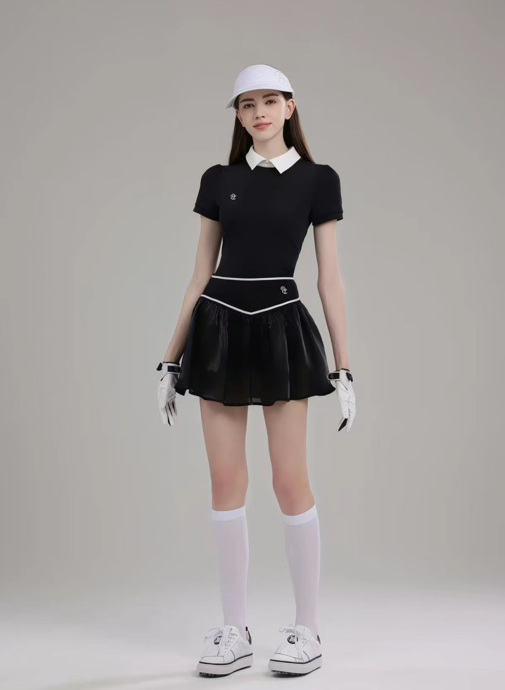 Women’s Breathable Quick-Dry Golf Tennis Shirt Skirt Set - product view