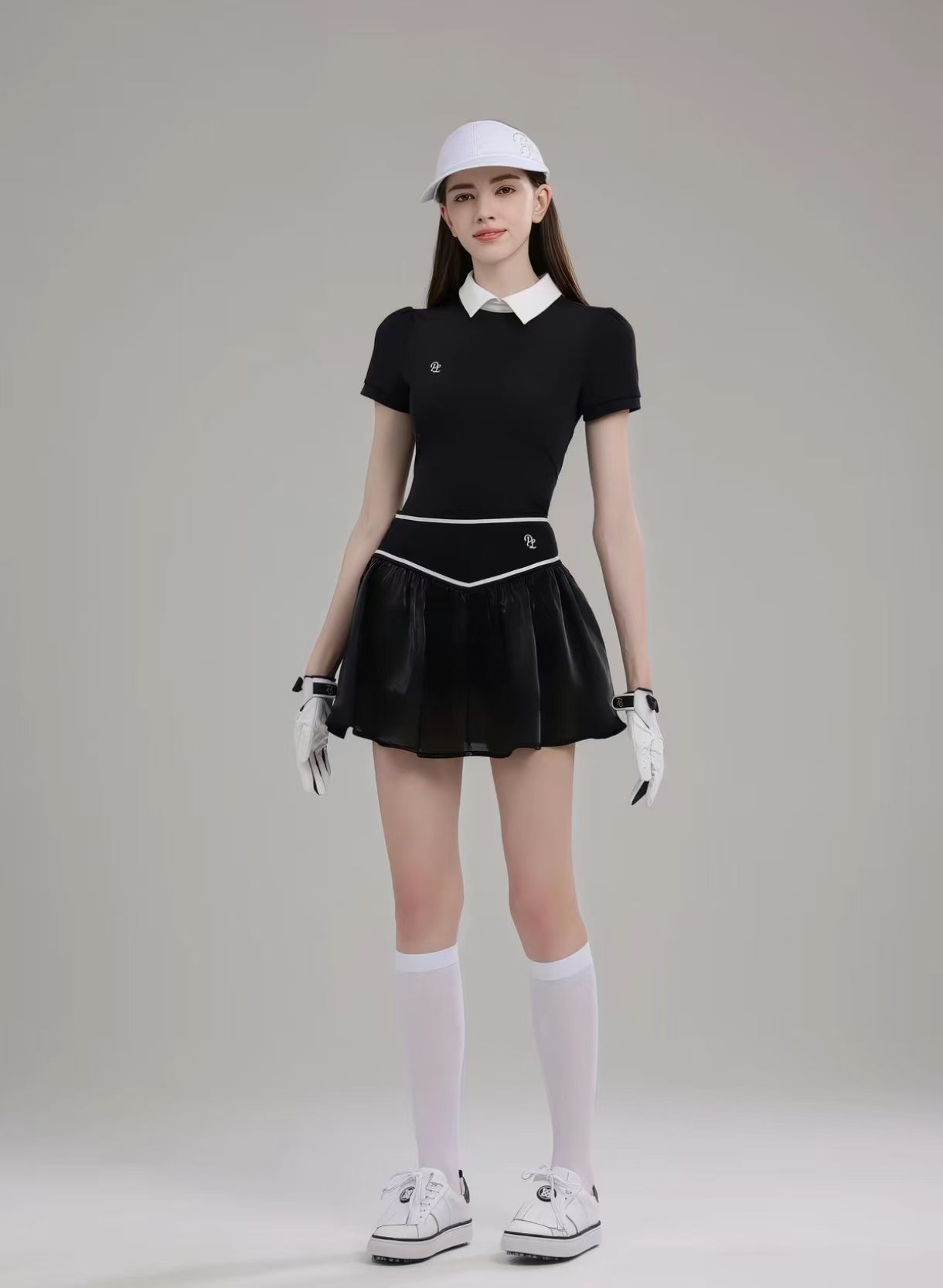 Women’s Breathable Quick-Dry Golf Tennis Shirt Skirt Set - product view