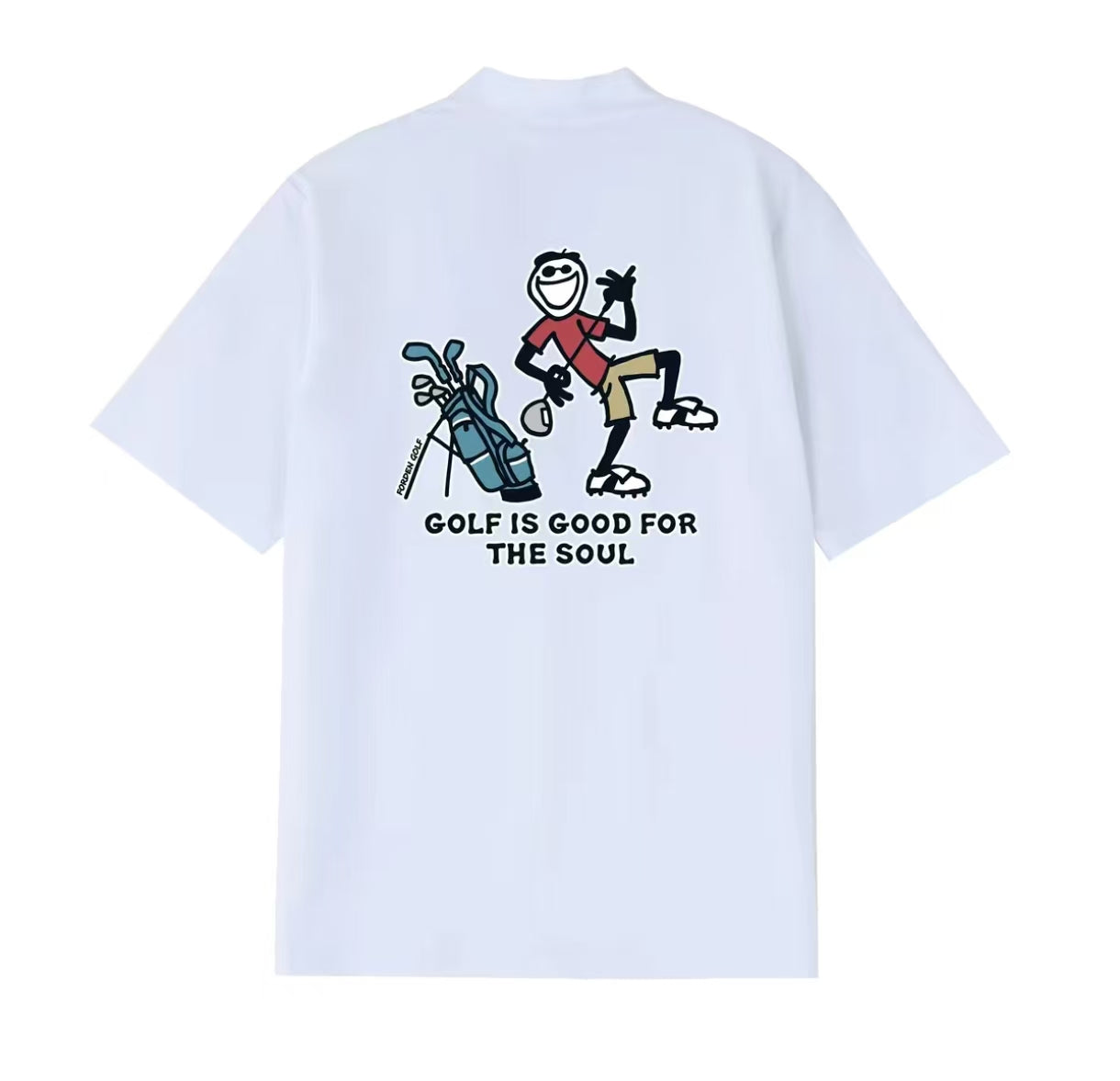 Forden Golf メンズ 冷感 速乾 グラフィック モックネック ゴルフトップス ホワイト 商品背面