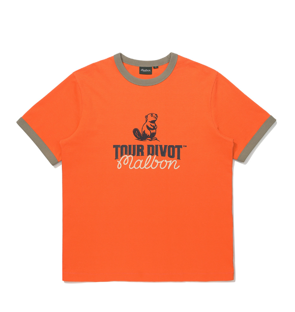 Malbon ツアーディボット サークルTシャツ オレンジ 前面