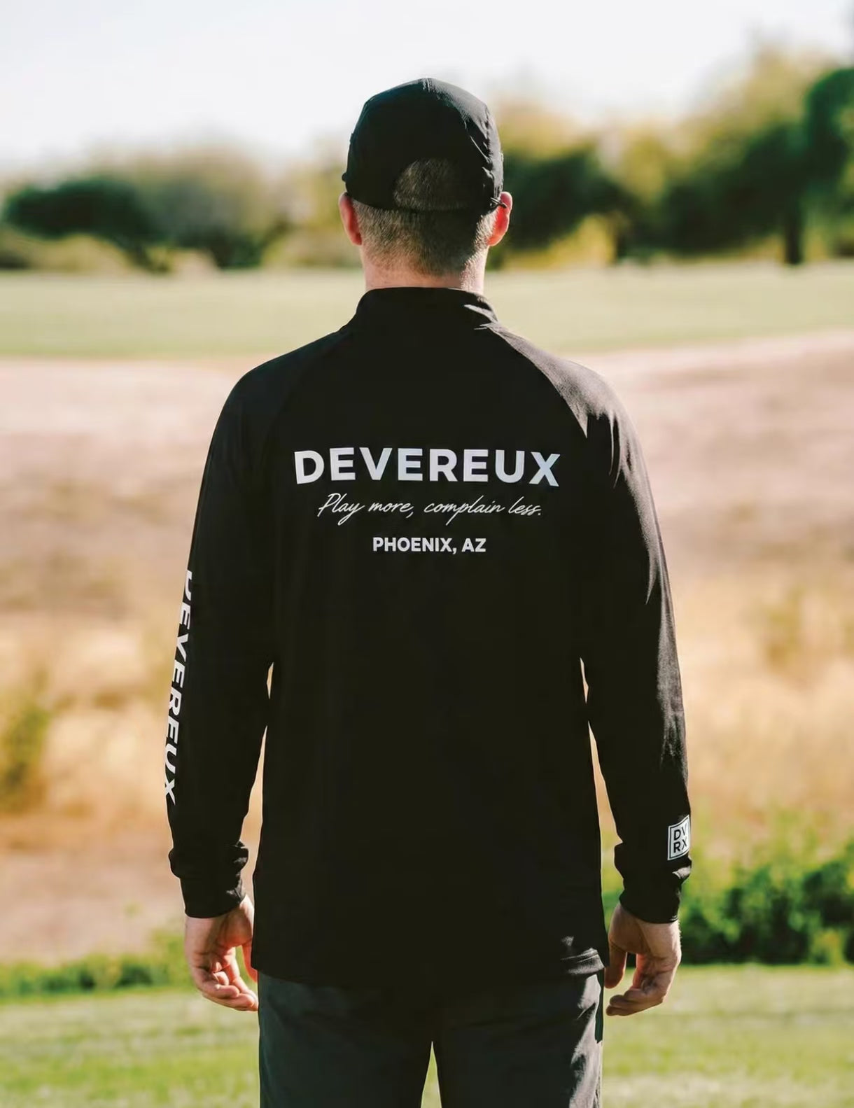 Devereux Golf Men’s Vintage Mock Neck Back Graphic Sweatshirt