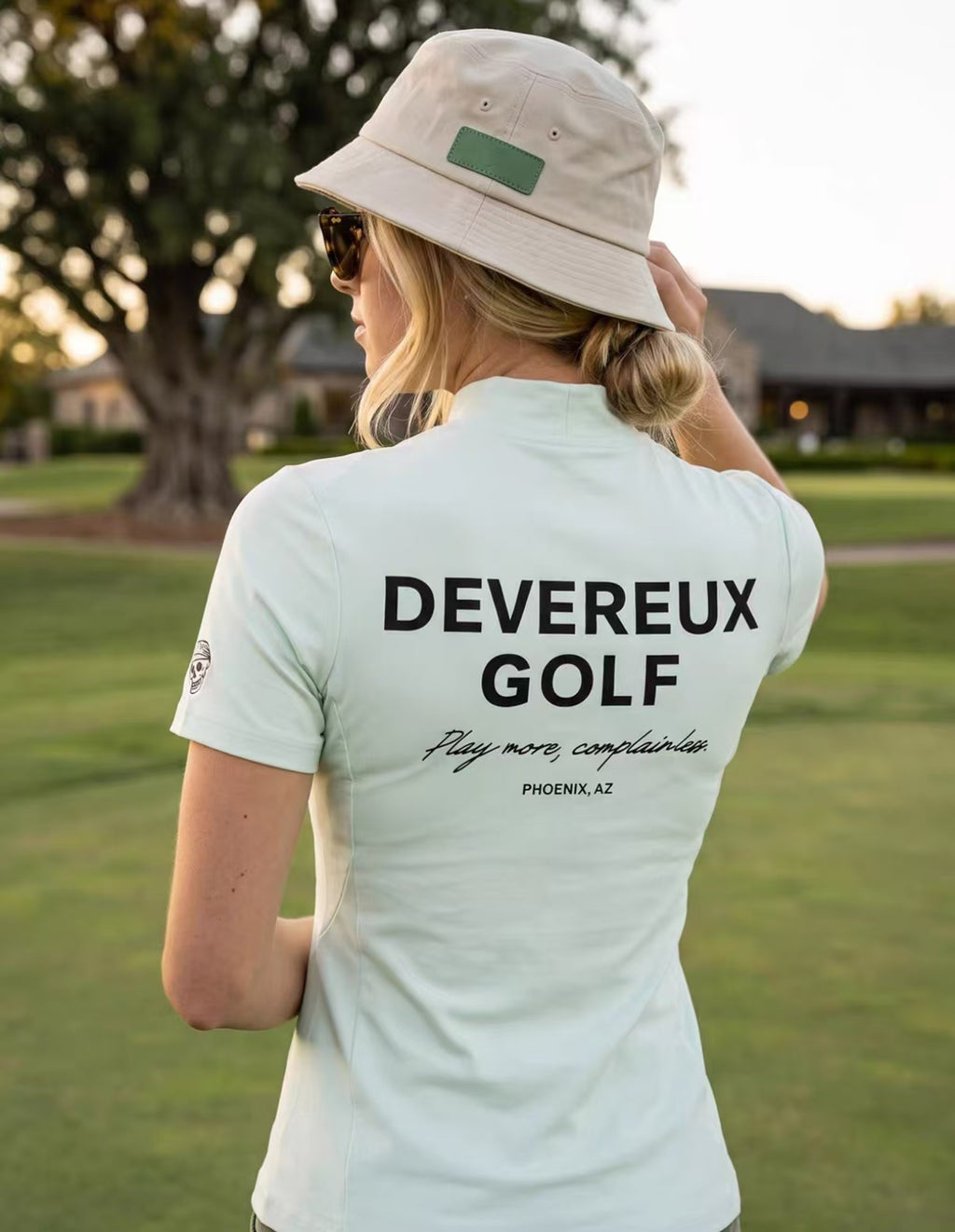 Devereux Golf Women’s American Mock Neck Back Letter Print Golf Shirt