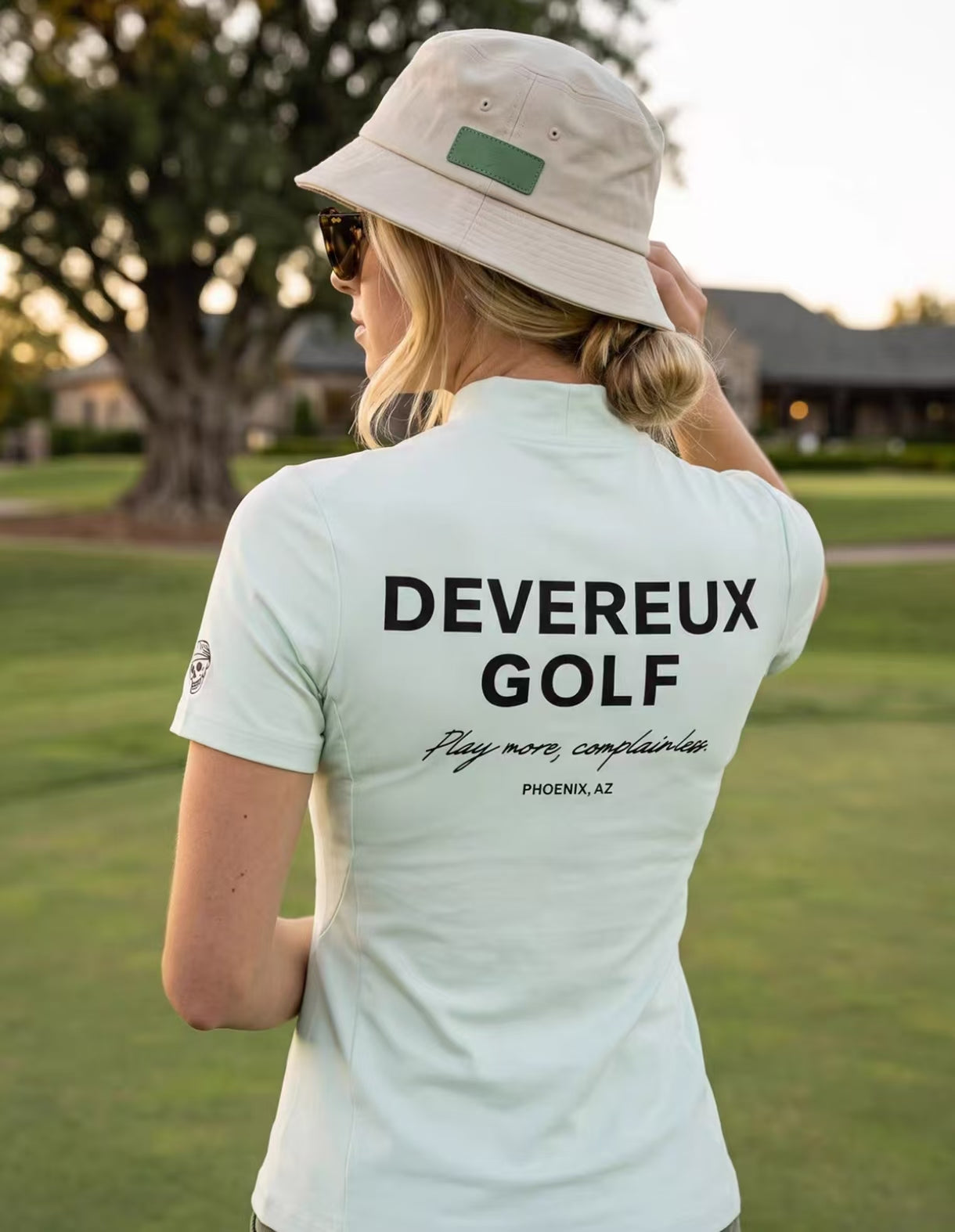 Devereux Golf Women’s American Mock Neck Back Letter Print Golf Shirt