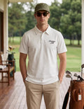 Devereux Golf メンズ ヴィンテージ 通気性 バックグラフィックポロ（ホワイト）の商品画像