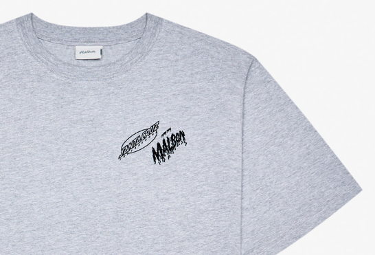Malbon Santa Cruz Bermuda Graphic Golf T-Shirt Grey chest detail
