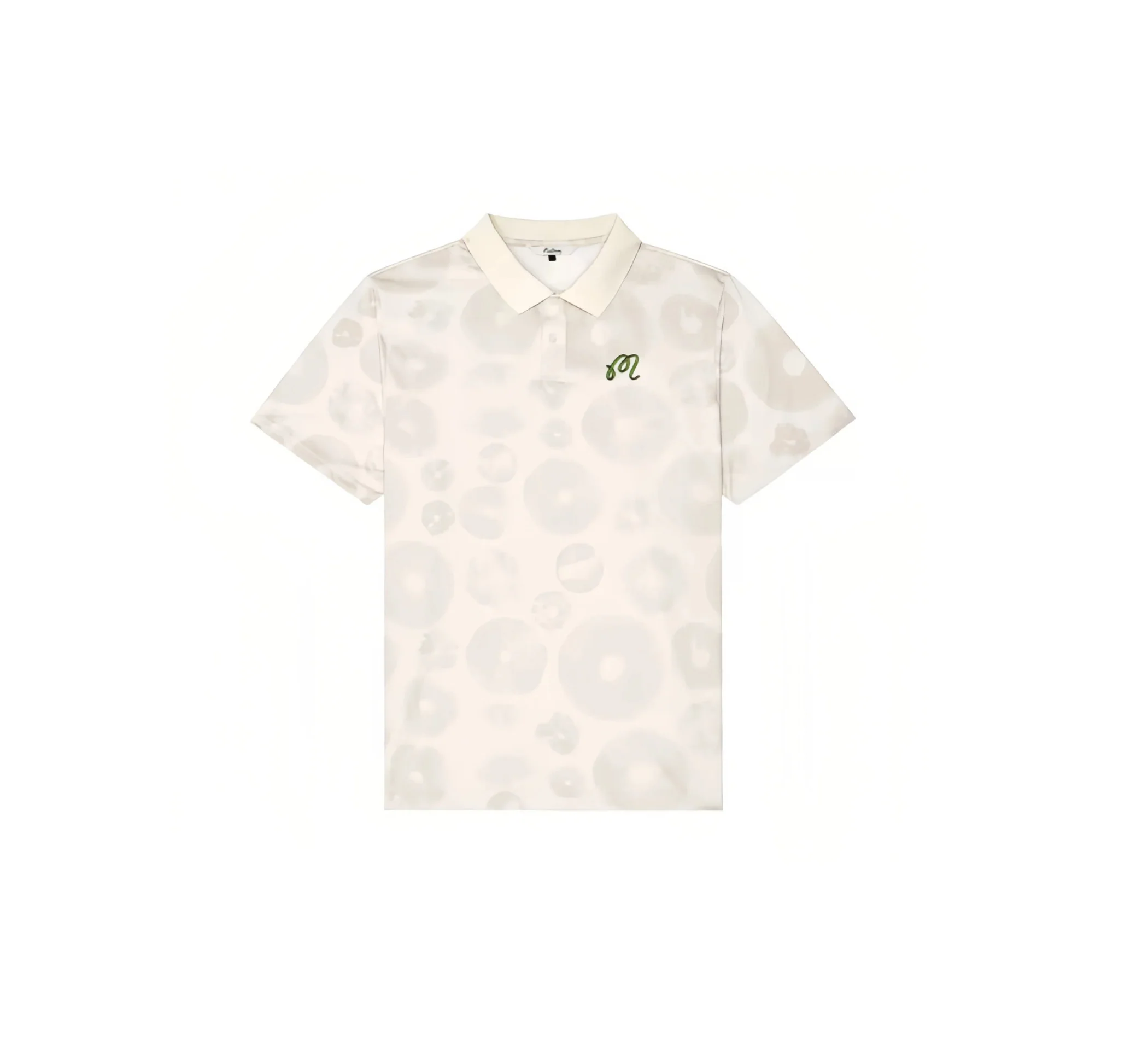 Malbon Men Golf Polo Shirt Logo Collar Tee 2026 Beige front view