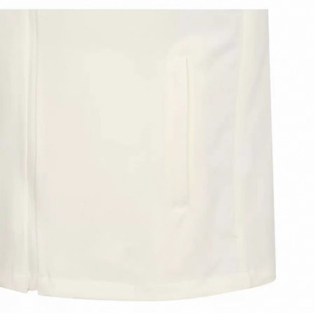Malbon Golf Women’s Quick-Dry Stand 襟 スポーツトップ ホワイト fabric ディテール