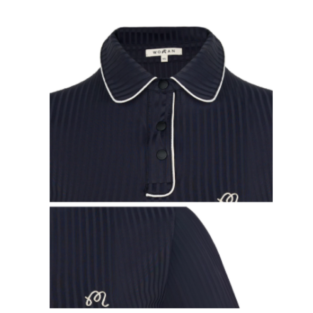 Malbon Anna Polo Black women's golf polo detail view