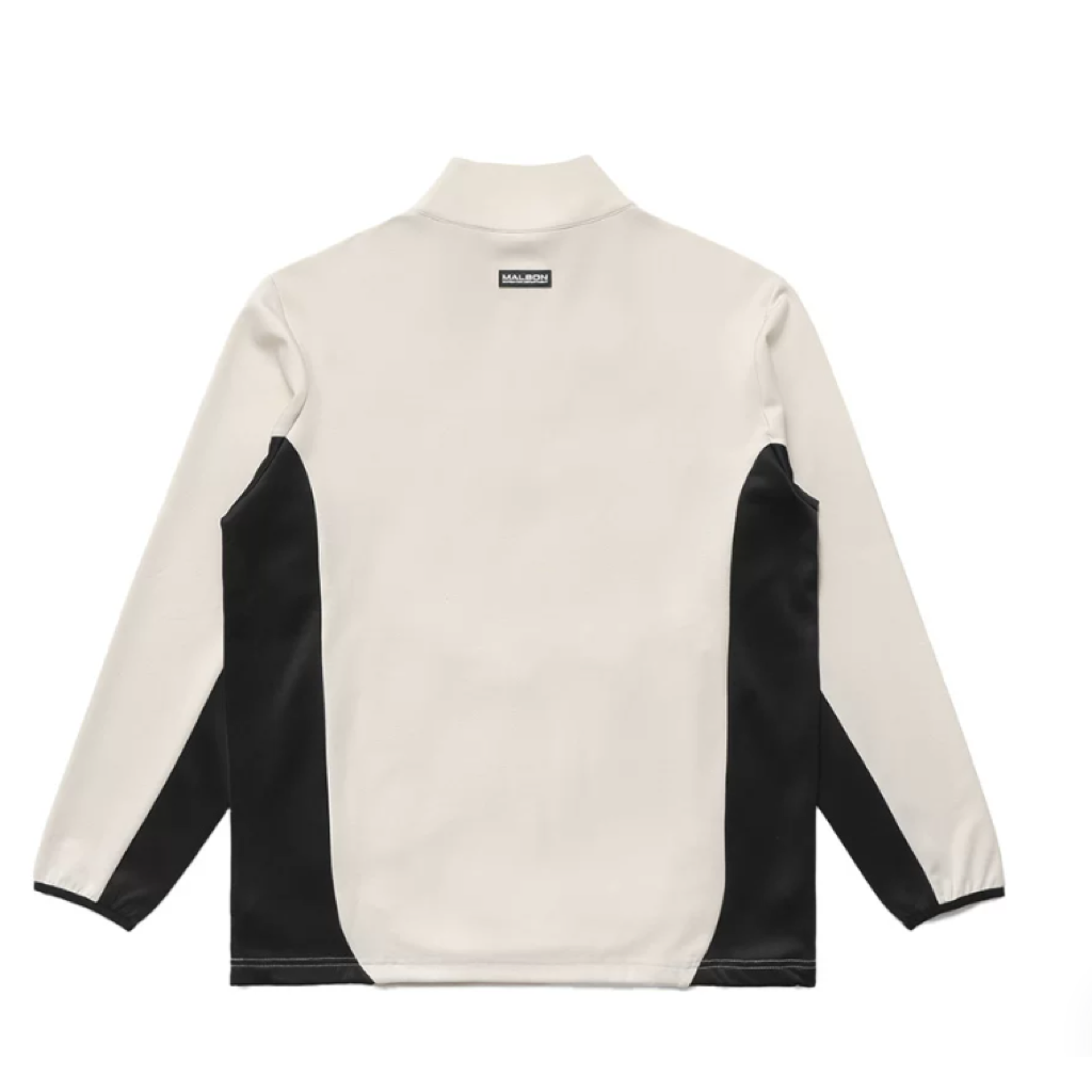 Malbon Contrast Quarter Zip Pullover White quarter zip golf pullover back view