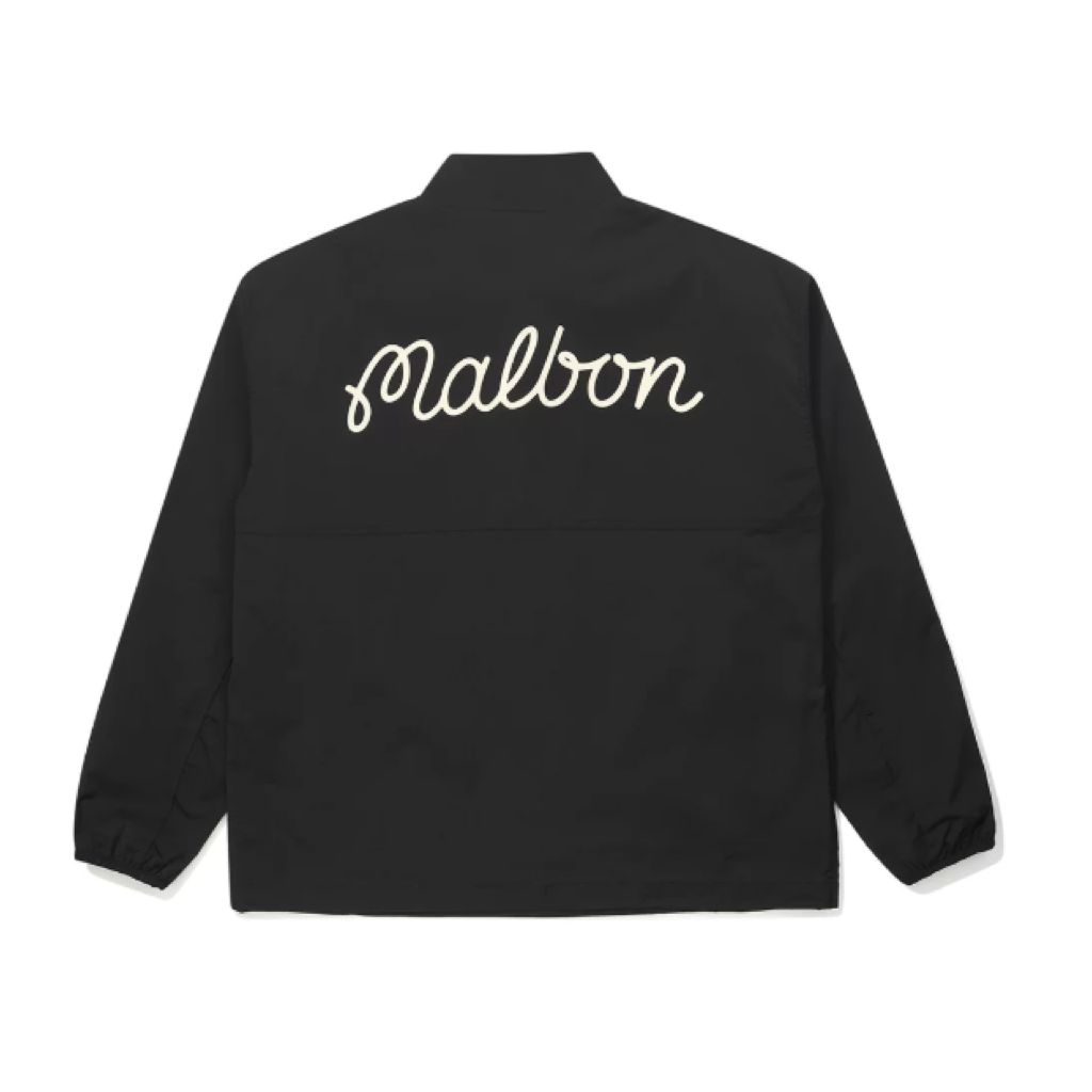 Malbon Lightweight Stretch Windproof Pullover Black windproof golf pullover back view