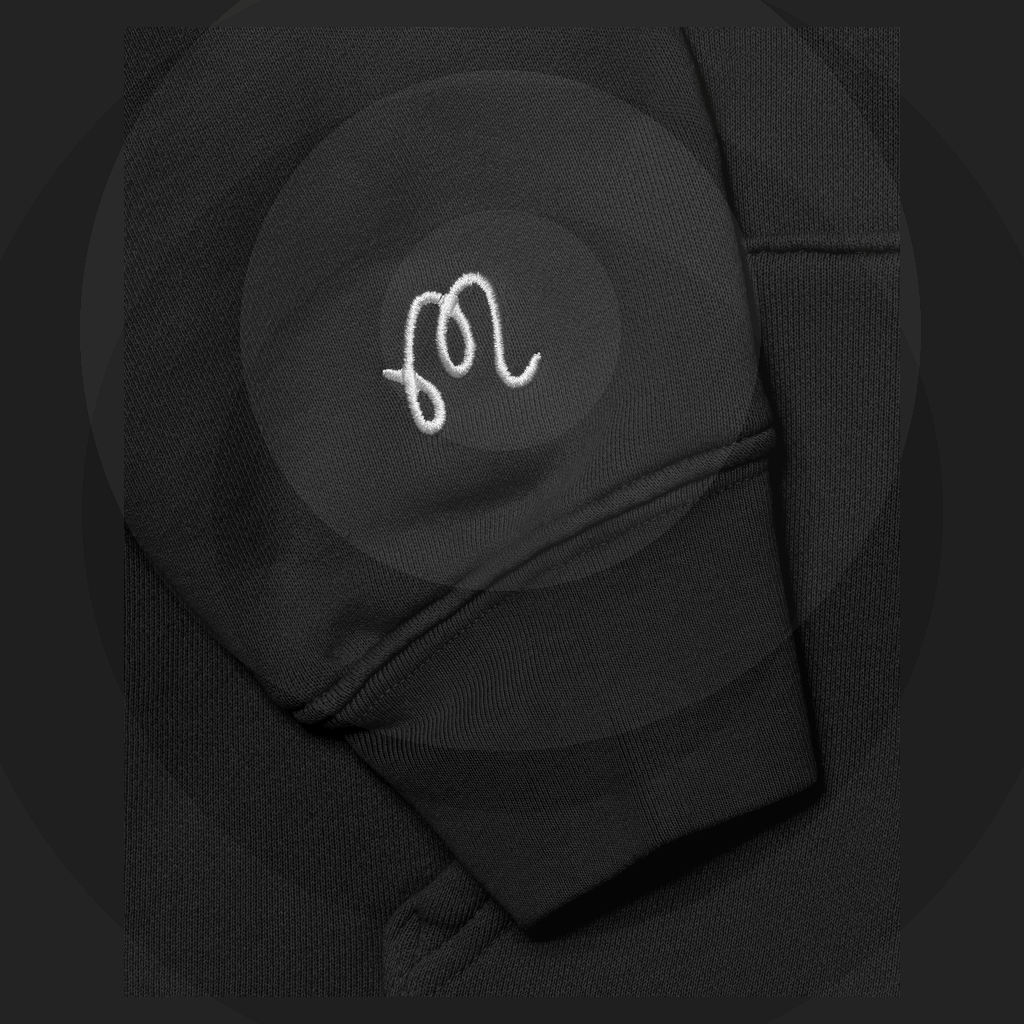 Malbon Fesque Hoodie Black golf apparel logo and sleeve detail