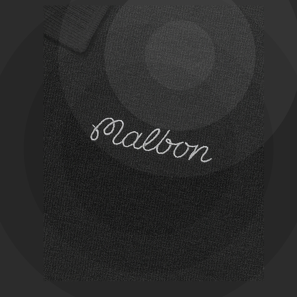Malbon Studio Seoul Polo Sweatshirt Black golf apparel logo and fabric detail