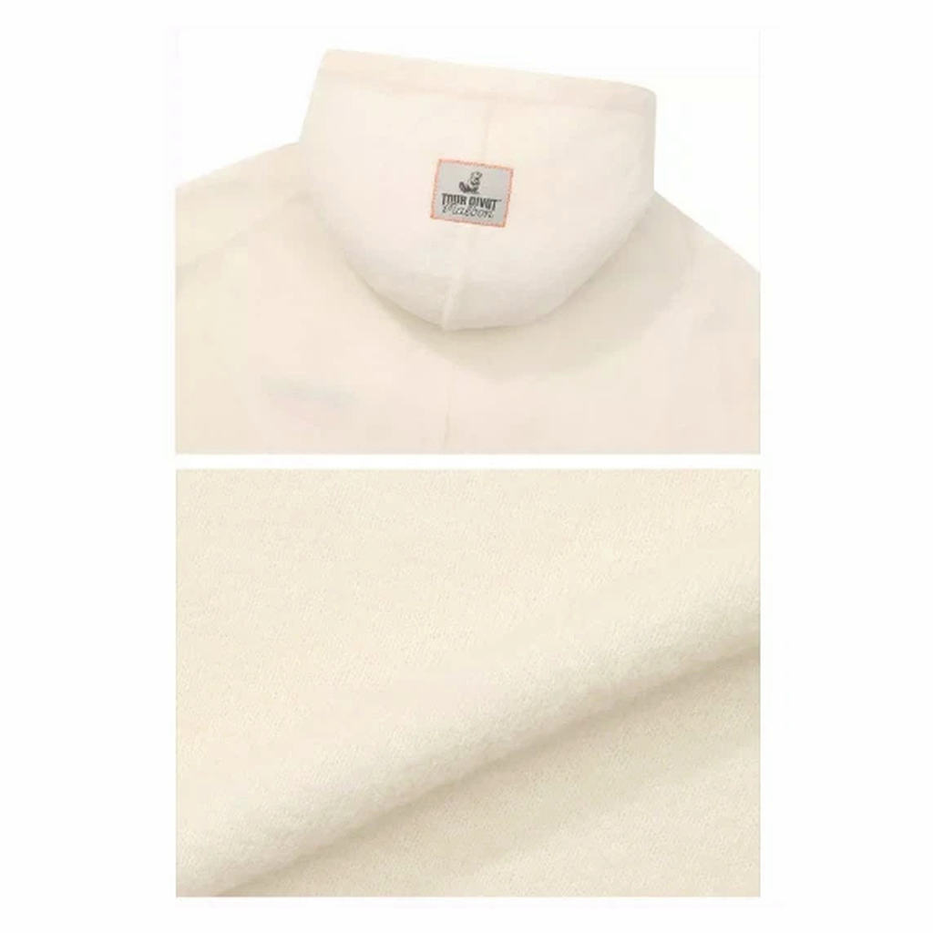 Malbon Studio Seoul Tour Divot Hoodie Cream golf apparel collar and fabric detail