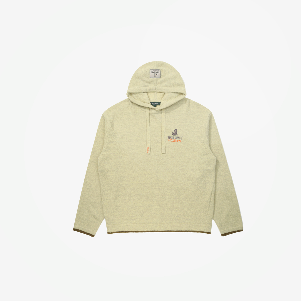 Malbon Studio Seoul Tour Divot Hoodie Khaki golf apparel front view