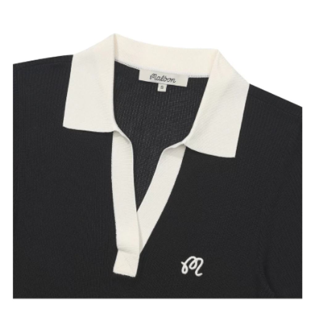Malbon Melany Polo Black women's golf polo detail view
