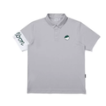 Malbon Short Sleeve Golf Polo Grey men's golf polo front view