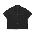 Malbon Short Sleeve Polo Shirt Black short sleeve golf polo front view
