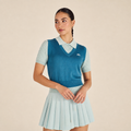 Malbon Veronica Polo AEGEAN BLUE / SURF SPRAY women's golf polo front view